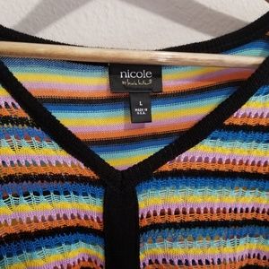 Nicole by Nicole Miller Rainbow knit shirt sz Lg